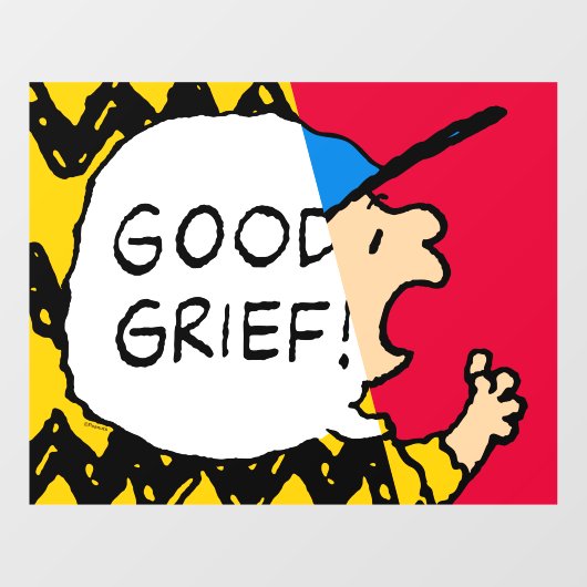 Peanuts | Charlie Brown Goed Verdriet Half & Half Raamsticker (Vel)