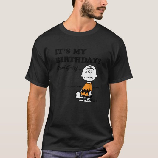 Peanuts Charlie Brown Het is mijn verjaardag T-shirt (Voorkant)