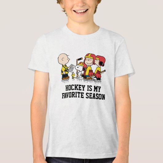 Peanuts | Charlie Brown hockeycoach Tri-Blend Shirt (Voorkant)