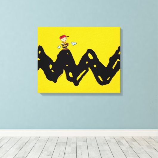 Peanuts | Charlie Brown Honkbal Canvas Afdruk (Insitu (Houten vloer))