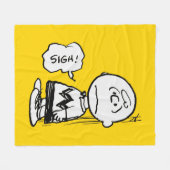 Peanuts | Charlie Brown is Down Fleece Deken (Voorkant (Horizontaal))