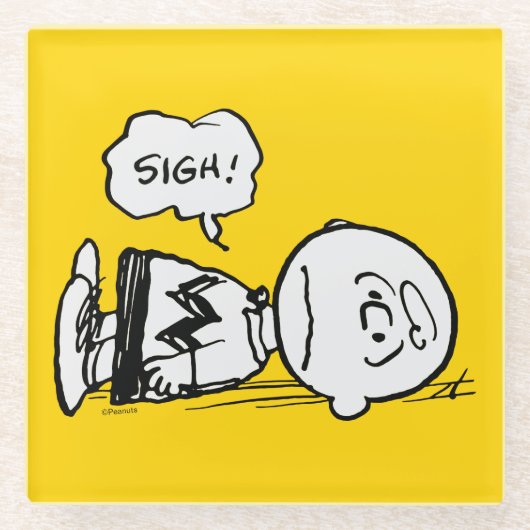 Peanuts | Charlie Brown is Down Glazen Onderzetter (Voorkant)