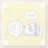 Peanuts | Charlie Brown is Down Glazen Onderzetter (Achterkant)