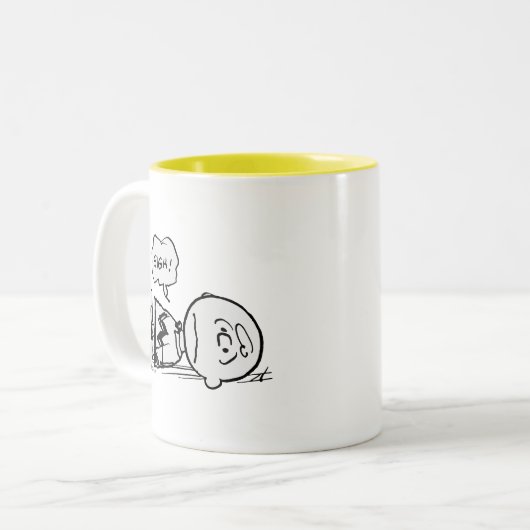 Peanuts | Charlie Brown is Down Tweekleurige Koffiemok (Voorkant links)