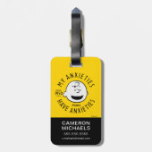 Peanuts | Charlie Brown Nervous Since 1950 Bagagelabel (Achterkant verticaal)