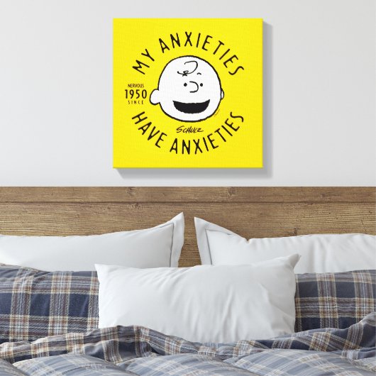 Peanuts | Charlie Brown Nervous Since 1950 Canvas Afdruk (Insitu (Slaapkamer))