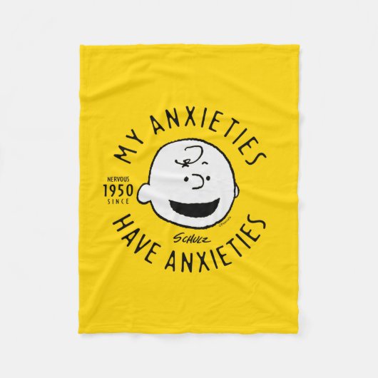 Peanuts | Charlie Brown Nervous Since 1950 Fleece Deken (Voorkant)