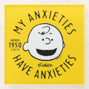 Peanuts   Charlie Brown Nervous Since 1950 Glazen Onderzetter