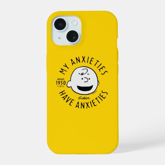 Peanuts | Charlie Brown Nervous Since 1950 iPhone 15 Case (Achterkant)