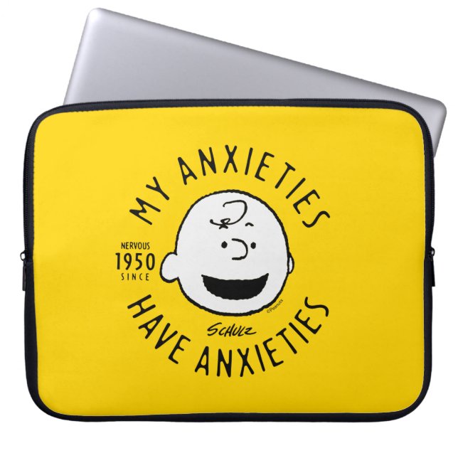 Peanuts | Charlie Brown Nervous Since 1950 Laptop Sleeve (Voorkant)