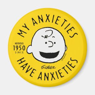 Peanuts   Charlie Brown Nervous Since 1950 Magneet