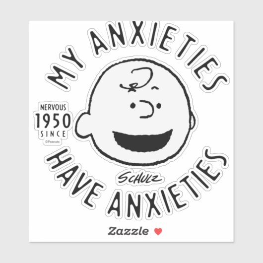 Peanuts | Charlie Brown Nervous Since 1950 Sticker (Vel)
