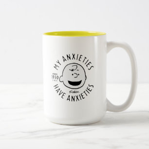 Peanuts Charlie Brown Nervous Since 1950 Tweekleurige Koffiemok