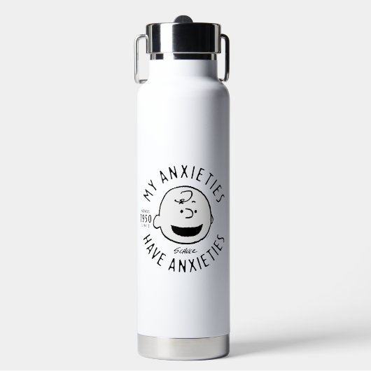 Peanuts | Charlie Brown Nervous Since 1950 Waterfles (Voorkant)