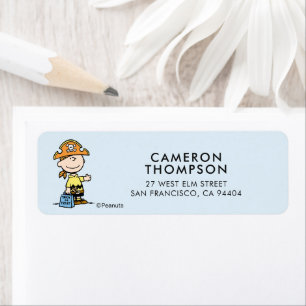 Peanuts Charlie Brown Piraat Halloween Etiket
