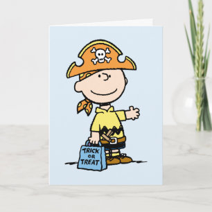 Peanuts Charlie Brown Piraat Halloween Kaart