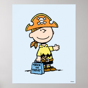 Peanuts Charlie Brown Piraat Halloween Poster
