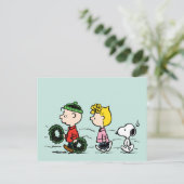 Peanuts | Charlie Brown, Sally & Snoopy Feestdagenkaart (Staand voorkant)