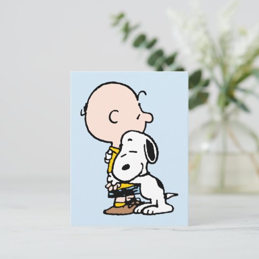 Peanuts | Charlie Brown & Snoopy Hug Briefkaart (Staand voorkant)