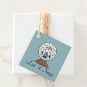 Peanuts | Charlie Brown Snow Wereldbol Bedankjes Labels (In situ)