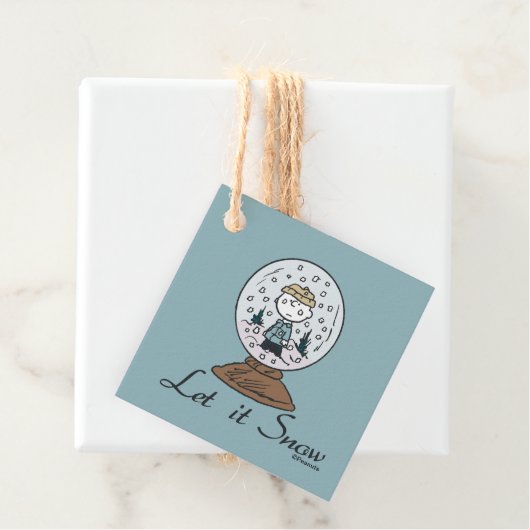 Peanuts | Charlie Brown Snow Wereldbol Bedankjes Labels (In situ)