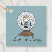Peanuts | Charlie Brown Snow Wereldbol Bedankjes Labels (Voorkant)