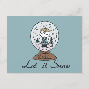 Peanuts   Charlie Brown Snow Wereldbol Briefkaart