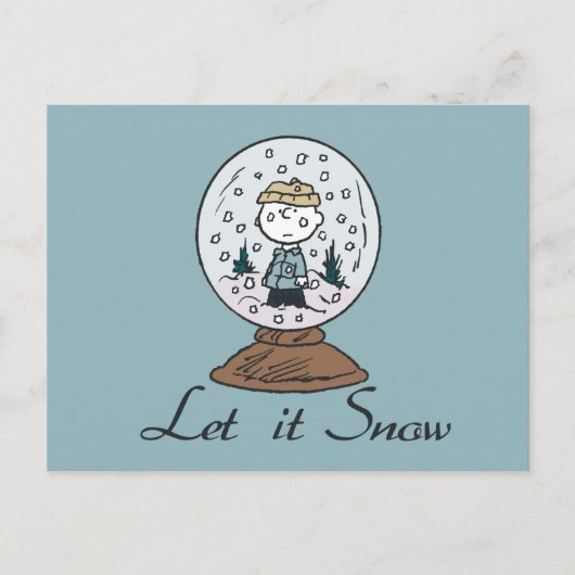 Peanuts | Charlie Brown Snow Wereldbol Briefkaart (Voorkant)