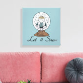 Peanuts | Charlie Brown Snow Wereldbol Canvas Afdruk (Insitu (Woonkamer))