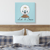 Peanuts | Charlie Brown Snow Wereldbol Canvas Afdruk (Insitu (Slaapkamer))