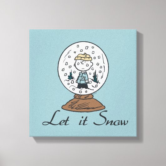 Peanuts | Charlie Brown Snow Wereldbol Canvas Afdruk (Voorkant)