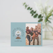 Peanuts | Charlie Brown Snow Wereldbol Feestdagenkaart (Staand voorkant)