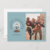 Peanuts | Charlie Brown Snow Wereldbol Feestdagenkaart (Voorkant / Achterkant)