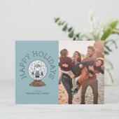 Peanuts | Charlie Brown Snow Wereldbol Feestdagenkaart (Staand voorkant)