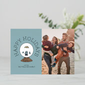 Peanuts | Charlie Brown Snow Wereldbol Folie Feestdagenkaart (Staand Voorkant)