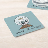 Peanuts | Charlie Brown Snow Wereldbol Kartonnen Onderzetters (Schuin)