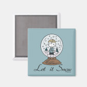 Peanuts | Charlie Brown Snow Wereldbol Magneet (Voorkant / Achterkant)