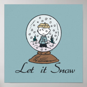 Peanuts   Charlie Brown Snow Wereldbol Poster