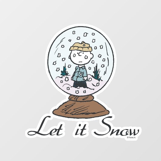 Peanuts | Charlie Brown Snow Wereldbol Raamsticker (Vel)