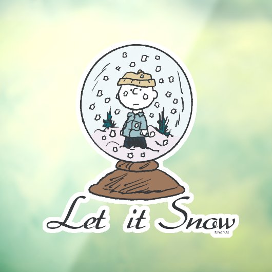 Peanuts | Charlie Brown Snow Wereldbol Raamsticker (Vel 3)