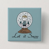 Peanuts | Charlie Brown Snow Wereldbol Vierkante Button 5,1 Cm (Voorkant)