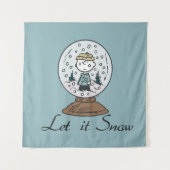 Peanuts | Charlie Brown Snow Wereldbol Wandkleed (Voorkant)