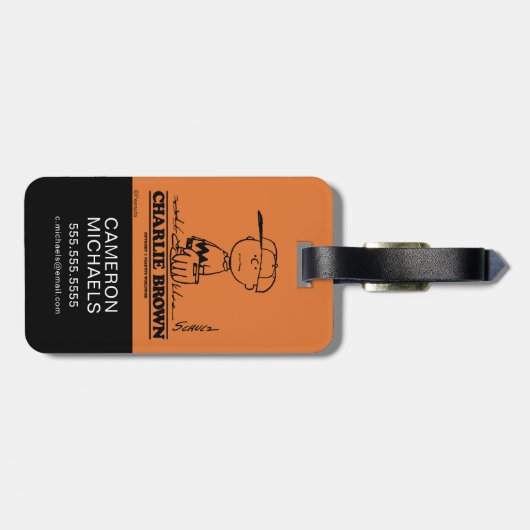 Peanuts | Charlie Brown Speelbal Bagagelabel (Achterkant horizontaal)