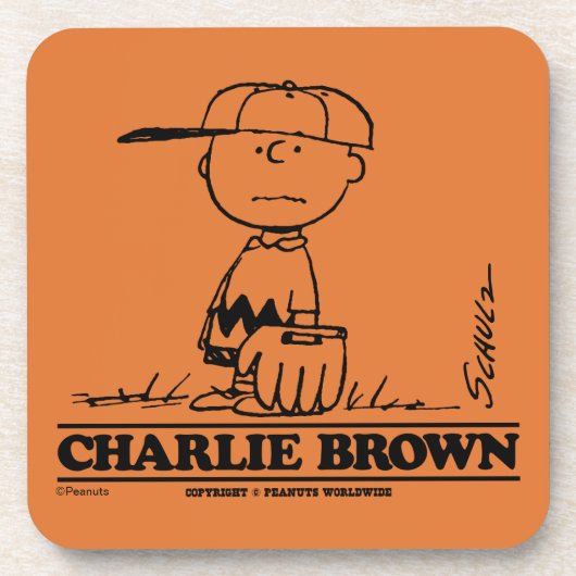 Peanuts | Charlie Brown Speelbal Bier Onderzetter (Voorkant)