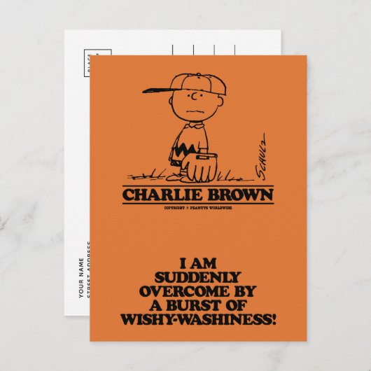 Peanuts | Charlie Brown Speelbal Briefkaart (Voorkant / Achterkant)