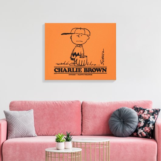 Peanuts | Charlie Brown Speelbal Canvas Afdruk (Insitu (Woonkamer))