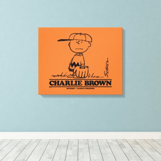 Peanuts | Charlie Brown Speelbal Canvas Afdruk (Insitu (Houten vloer))