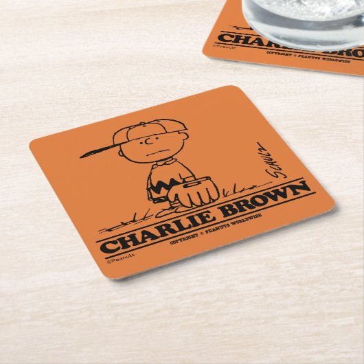 Peanuts | Charlie Brown Speelbal Kartonnen Onderzetters (Schuin)