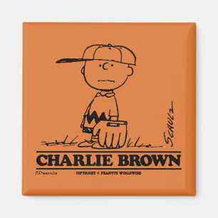 Peanuts   Charlie Brown Speelbal Magneet