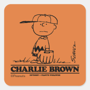 Peanuts Charlie Brown Speelbal Vierkante Sticker